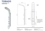 AQUATEK TOBAGO hydromasážny sprchový panel hliníkový, termostatická batéria, biely lesklý, HPTOBAGOTB