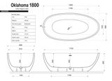 AQUATEK OKLAHOMA 180 x 88cm vaňa voľne stojaca, akrylátová, celopanel, VANAOKLAHOMA1800