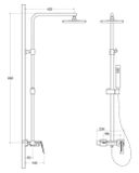 BESCO ASPIRA sprchový stĺp s nástennou batériou kompletný, rozteč 15cm, chróm, BP-AN-CH