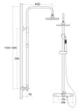 BESCO DECCO / ILLUSION sprchový stĺp teleskopický s termostatickou nástennou batériou kompletný, rozteč 15cm, chróm, BP-DIT-CH