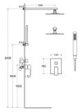 BESCO MODERN / VARIUM I batéria sprchová podomietková so sprchovým setom a hlavovou sprchou, chróm, BP-MVI-CH