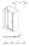 BESCO VIVA 100cm ľavé sprchové dvere do niky, profil chróm, sklo číre, DVL-100-195-C