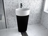 BESCO UNIQA B&amp;W 46,5 x 32,5cm umývadlo voľne stojace oválne, liaty mramor, biele/čierne, #UMD-U-WBW