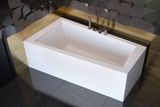 BESCO INTIMA 160 x 90cm ľavá vaňa asymetrická hranatá, akrylátová, biela lesklá, #WAIT-160-NL