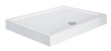 BESCO ALPINA SLIMLINE 100 x 80cm sprchová vanička obdĺžniková s integrovaným panelom, akrylát, biela, #BAA-10814-P
