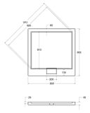 BESCO AXIM ULTRASLIM STONE EFFECT 80cm sprchová vanička štvorcová, akrylát, čierna, #BAX-80-KW-C