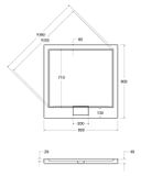 BESCO AXIM ULTRASLIM STONE EFFECT 90cm sprchová vanička štvorcová, akrylát, čierna, #BAX-90-KW-C