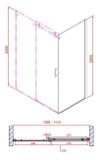 GELCO DRAGON 110cm dvere do niky alebo do kombinácie / sprchový kút rohový, profil chróm, sklo číre, GD4611