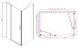 GELCO ONE 80cm pevná bočná stena samostatná alebo do kombinácie, profil chróm, sklo číre, GO3580