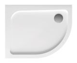H2O NERO E 100 x 80cm ľavá sprchová vanička oblúková asymetrická, monoblok, so sifónom, akrylát, biela