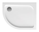 H2O NERO E 100 x 80cm pravá sprchová vanička oblúková asymetrická, monoblok, so sifónom, akrylát, biela