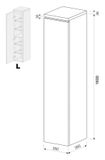 INTEDOOR OPERA 35 x 35 x 160cm ľavá skrinka vysoká závesná, biela lesklá, 53902