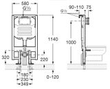 JIKA WC SYSTEM COMPACT podomietkový modul s nosným rámom pre závesné WC, H8946520000001