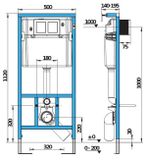 JIKA WC SYSTEM podomietkový modul s nosným rámom pre závesné WC, H8956520000001