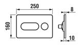 JIKA PL8 Dual Flush ovládacie tlačidlo dvojčinné, matný chróm, lesklý krúžok, H8936460070001