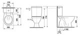 JIKA LYRA PLUS 63cm WC kombi kompletné, spodný odpad, bočné napúšťanie, keramické, biele, H8263870002413