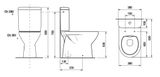 JIKA LYRA PLUS COMFORT 63cm RIMLESS WC kombi kompletné, spodný odpad, spodné napúšťanie, keramické, biele, H8273870002811