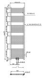 NOVASERVIS 45 x 160cm kúpeľňový radiátor rovný, stredové pripojenie, čierny, 450/1600/RS,5
