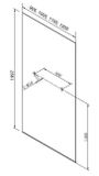 POLYSAN ARCHITEX LINE 90x200cm sklo do kombinácie pre walk-in sprchový kút, číre, s dierami, AL2225-D