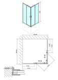 POLYSAN CARMEN 90cm sprchový kút štvorcový nízky, profil chróm, číre sklo, MD5116