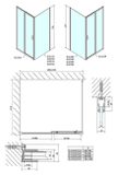 POLYSAN EASY LINE 130cm dvere do niky / sprchový kút obdĺžnikový rohový, profil chróm, sklo číre, EL1315