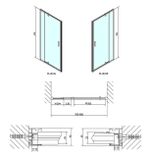 POLYSAN EASY LINE 76 - 90cm dvere do niky / sprchový kút obdĺžnikový rohový, profil chróm, sklo číre, EL1615