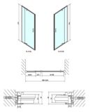 POLYSAN EASY LINE 88 - 102cm dvere do niky / sprchový kút obdĺžnikový rohový, profil chróm, sklo číre, EL1715
