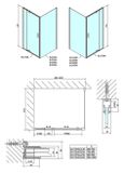 POLYSAN EASY LINE 88 - 102cm dvere do niky / sprchový kút obdĺžnikový rohový, profil chróm, sklo brick, EL1738