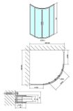 POLYSAN EASY LINE 90cm sprchový kút štvrťkruhový, hliník lesklý, sklo číre, EL2615