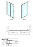 POLYSAN EASY LINE 110cm dvere do niky / sprchový kút obdĺžnikový rohový, profil chróm, sklo brick, EL1138
