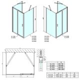 POLYSAN EASY LINE 120cm dvere do niky / sprchový kút obdĺžnikový rohový, profil chróm, sklo brick, EL1238