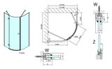 POLYSAN FORTIS LINE 90cm ľavý sprchový kút štvrťkruhový, profil chróm, sklo číre, FL5590L