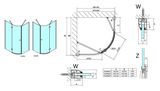 POLYSAN FORTIS LINE 120 x 90cm pravý sprchový kút oblúkový asymetrický, profil chróm, sklo číre, FL5290R