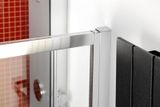 POLYSAN LUCIS LINE 90 x 80cm sprchový kút oblúkový asymetrický, profil chróm, sklo číre, DL5215