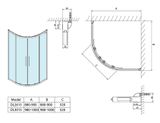 POLYSAN LUCIS LINE 100cm sprchový kút štvrťkruhový, profil chróm, sklo číre, DL3015