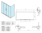POLYSAN LUCIS LINE 160cm dvere do niky / sprchový kút obdĺžnikový rohový, profil chróm, sklo číre, DL4315