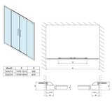 POLYSAN LUCIS LINE 150cm dvere do niky / sprchový kút obdĺžnikový rohový, profil chróm, sklo číre, DL4215