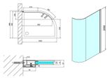 POLYSAN MODULAR SHOWER MS1 90cm pevná sprchová stena oblá, profil chróm, sklo číre, MS1-100-C