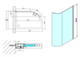 POLYSAN MODULAR SHOWER MS1 110cm pevná sprchová stena oblá, profil chróm, sklo číre, MS1-120-C