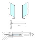 POLYSAN MODULAR SHOWER MS3A 100cm pevná sprchová stena do kombinácie, profil chróm, sklo číre, MS3A-100