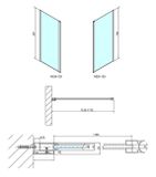 POLYSAN MODULAR SHOWER MS3A 120cm pevná sprchová stena do kombinácie, profil chróm, sklo číre, MS3A-120