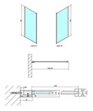 POLYSAN MODULAR SHOWER MS3A 70cm pevná sprchová stena do kombinácie, profil chróm, sklo číre, MS3A-70