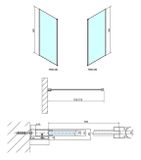 POLYSAN MODULAR SHOWER MS3A 80cm pevná sprchová stena do kombinácie, profil chróm, sklo číre, MS3A-80