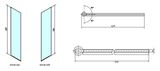 POLYSAN MODULAR SHOWER MS3B 62,9cm prídavná sprchová stena do kombinácie, otočná, sklo číre, MS3B-60