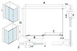 POLYSAN THRON LINE SQUARE 130cm dvere do niky / sprchový kút obdĺžnikový rohový, profil chróm, sklo číre, TL5013-5002