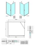 POLYSAN ZOOM LINE 100cm dvere do niky alebo do kombinácie / sprchový kút rohový, profil hliník lesklý, sklo číre, ZL1210