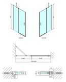 POLYSAN ZOOM LINE 110cm dvere do niky alebo do kombinácie / sprchový kút rohový, profil hliník lesklý, sklo číre, ZL1311