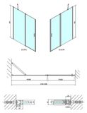 POLYSAN ZOOM LINE 150cm dvere do niky alebo do kombinácie / sprchový kút rohový, profil hliník lesklý, sklo číre, ZL1315