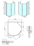 POLYSAN ZOOM LINE 90cm ľavý sprchový kút štvrťkruhový, profil hliník lesklý, sklo číre, ZL2615L