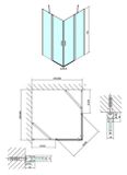 POLYSAN ZOOM LINE 90cm sprchový kút štvorcový, profil hliník lesklý, sklo číre, ZL5415